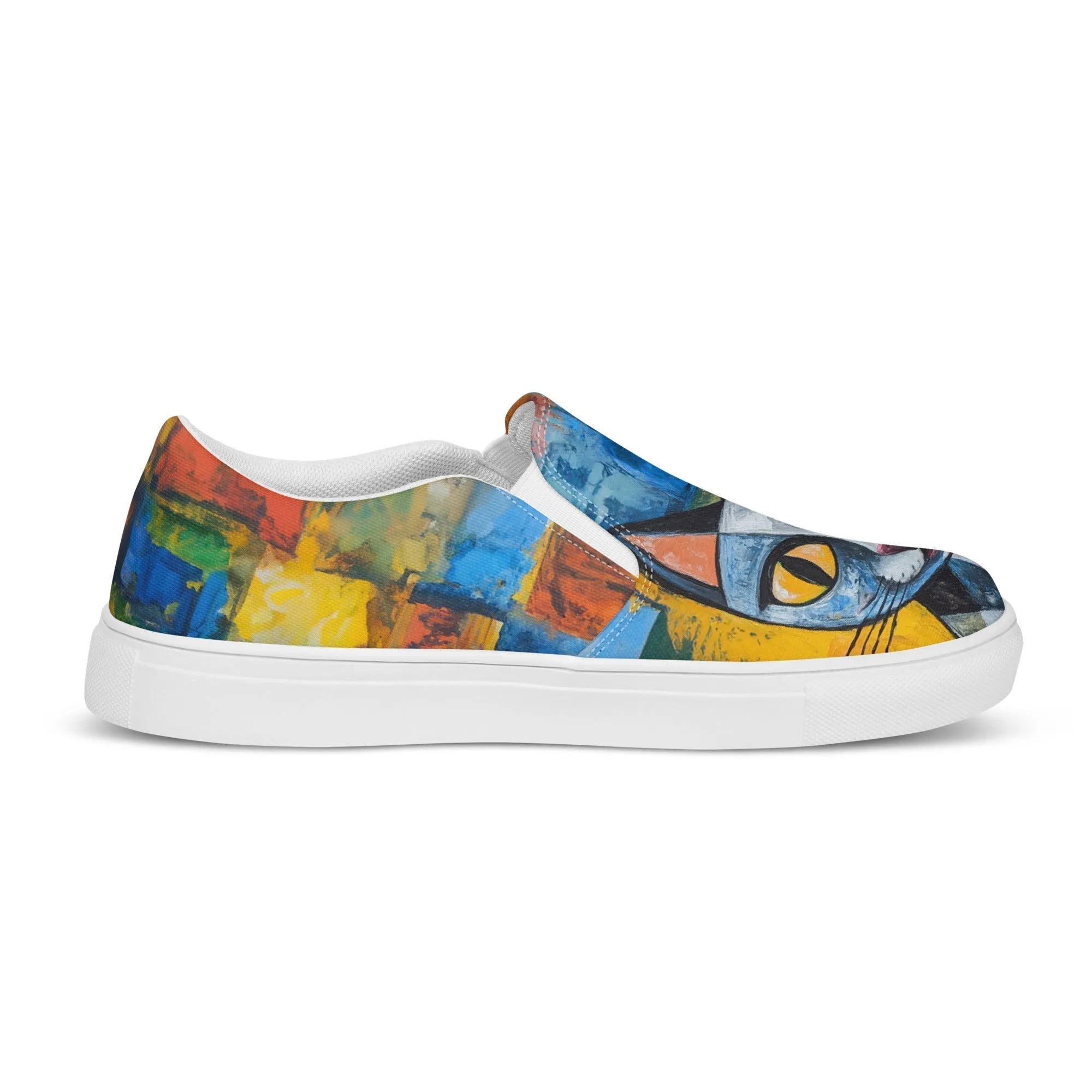 Women’s Canvas Slip-On Shoes with Cute Cat Prints