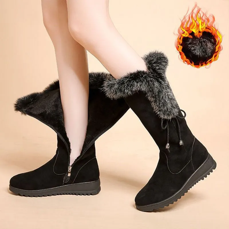 Women's Convenient Warm Anti-Slip Wear-Resistant Mid-Calf Boots
