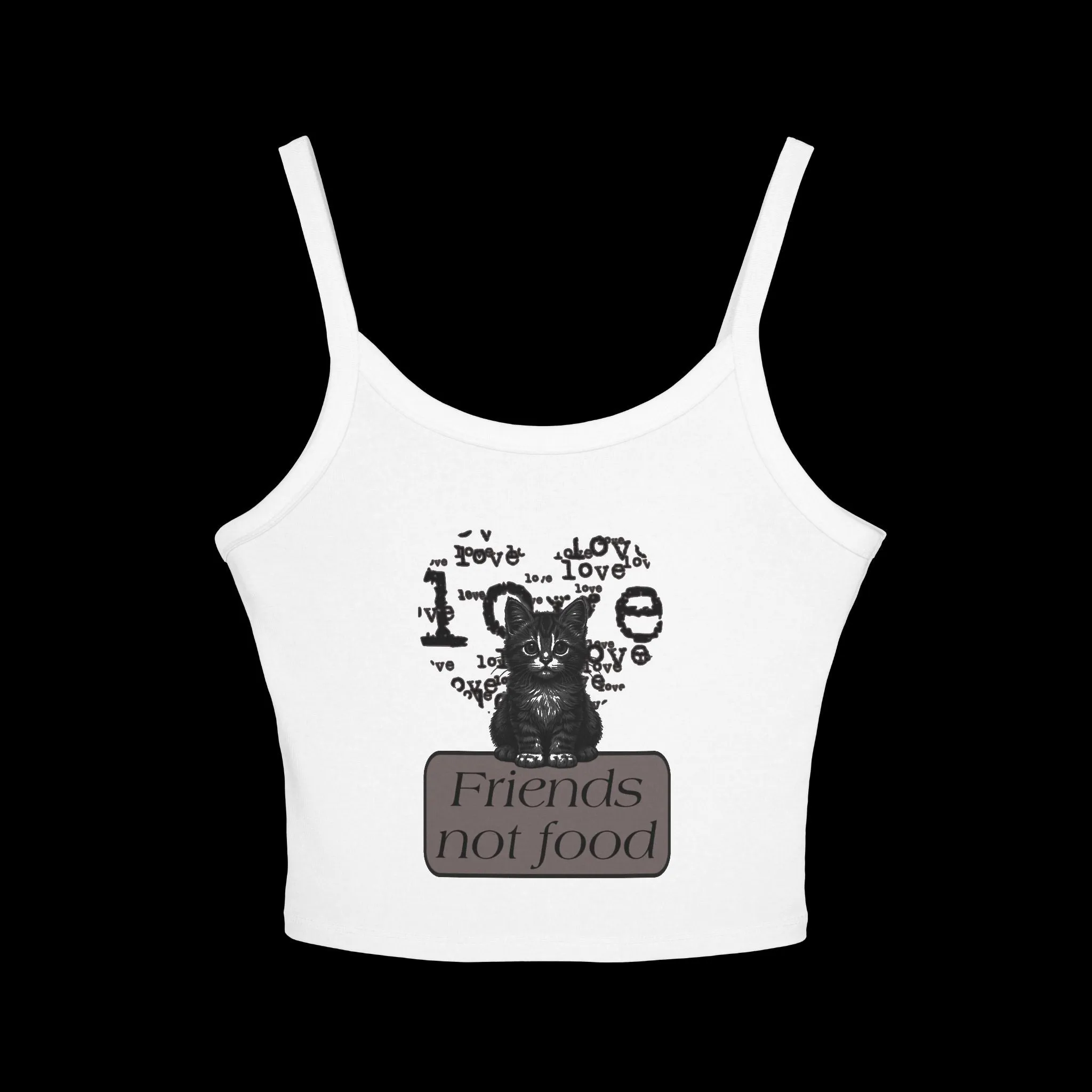 Women's Friends Not Food Typographical Art Spaghetti Strap Tank Top