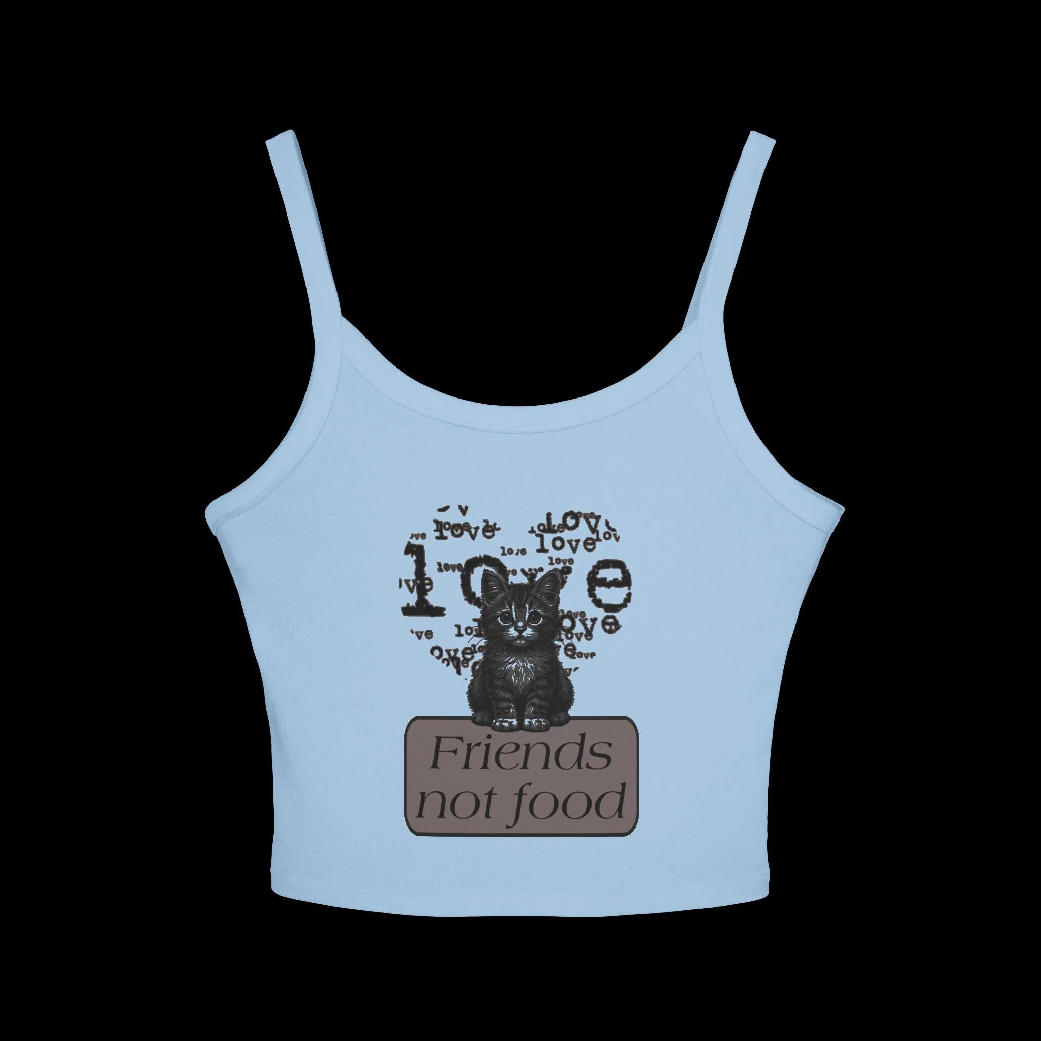 Women's Friends Not Food Typographical Art Spaghetti Strap Tank Top