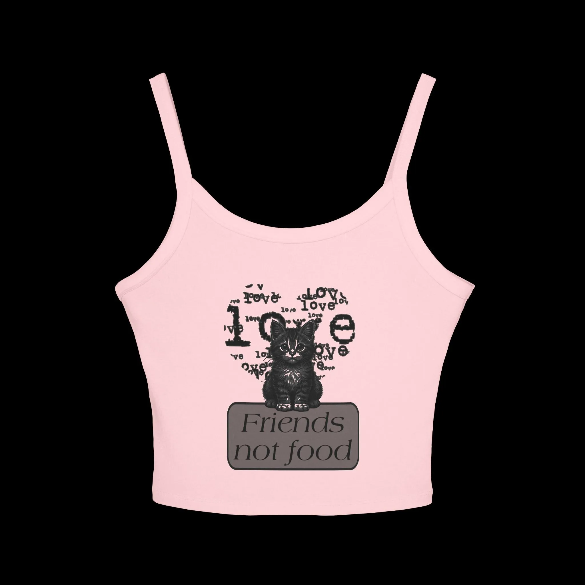 Women's Friends Not Food Typographical Art Spaghetti Strap Tank Top