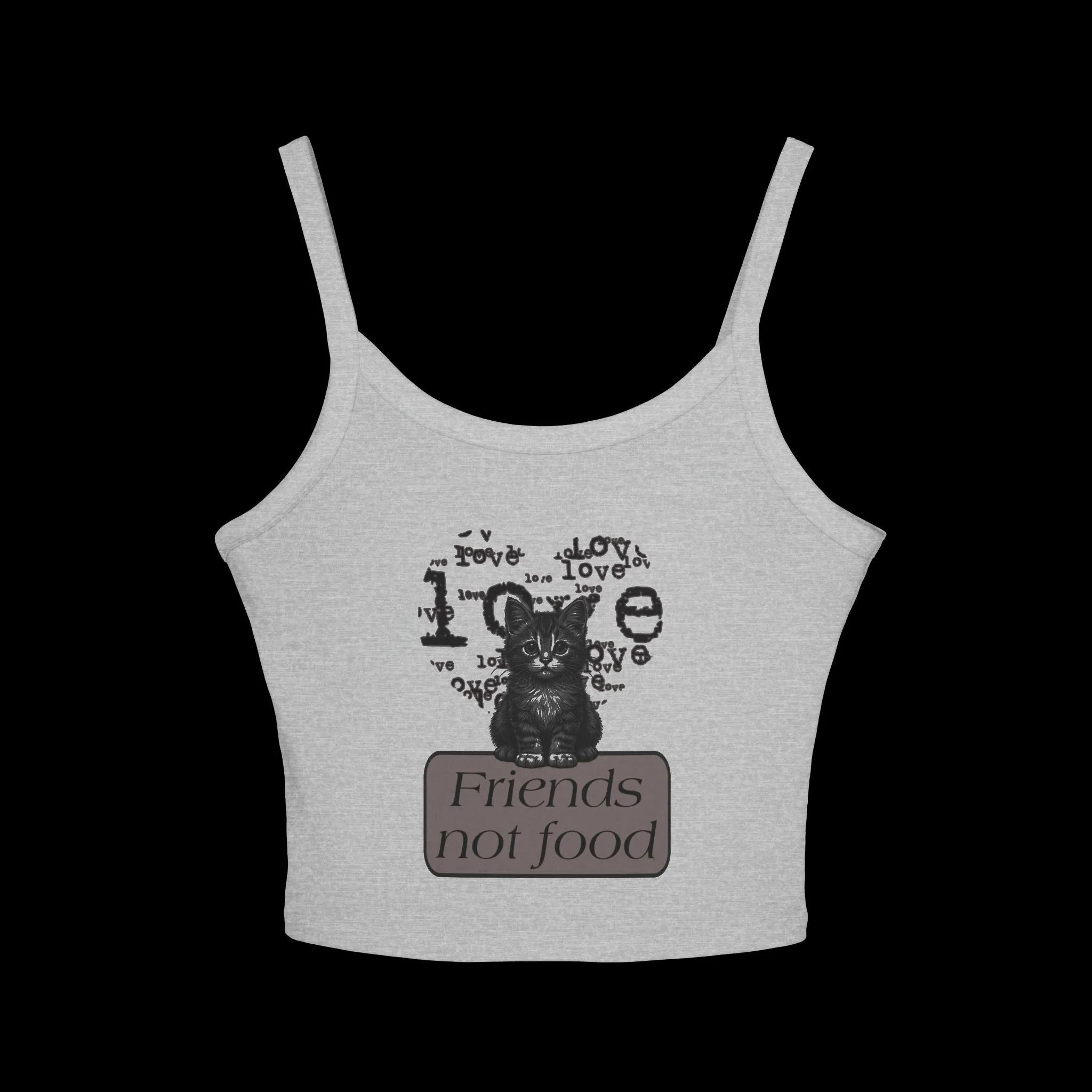 Women's Friends Not Food Typographical Art Spaghetti Strap Tank Top