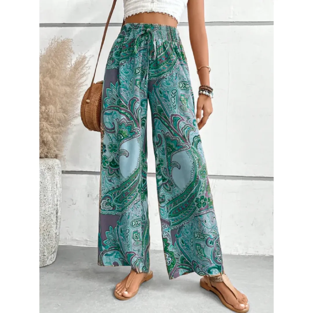 Women's High Waisted Summer Pants | Wide Leg