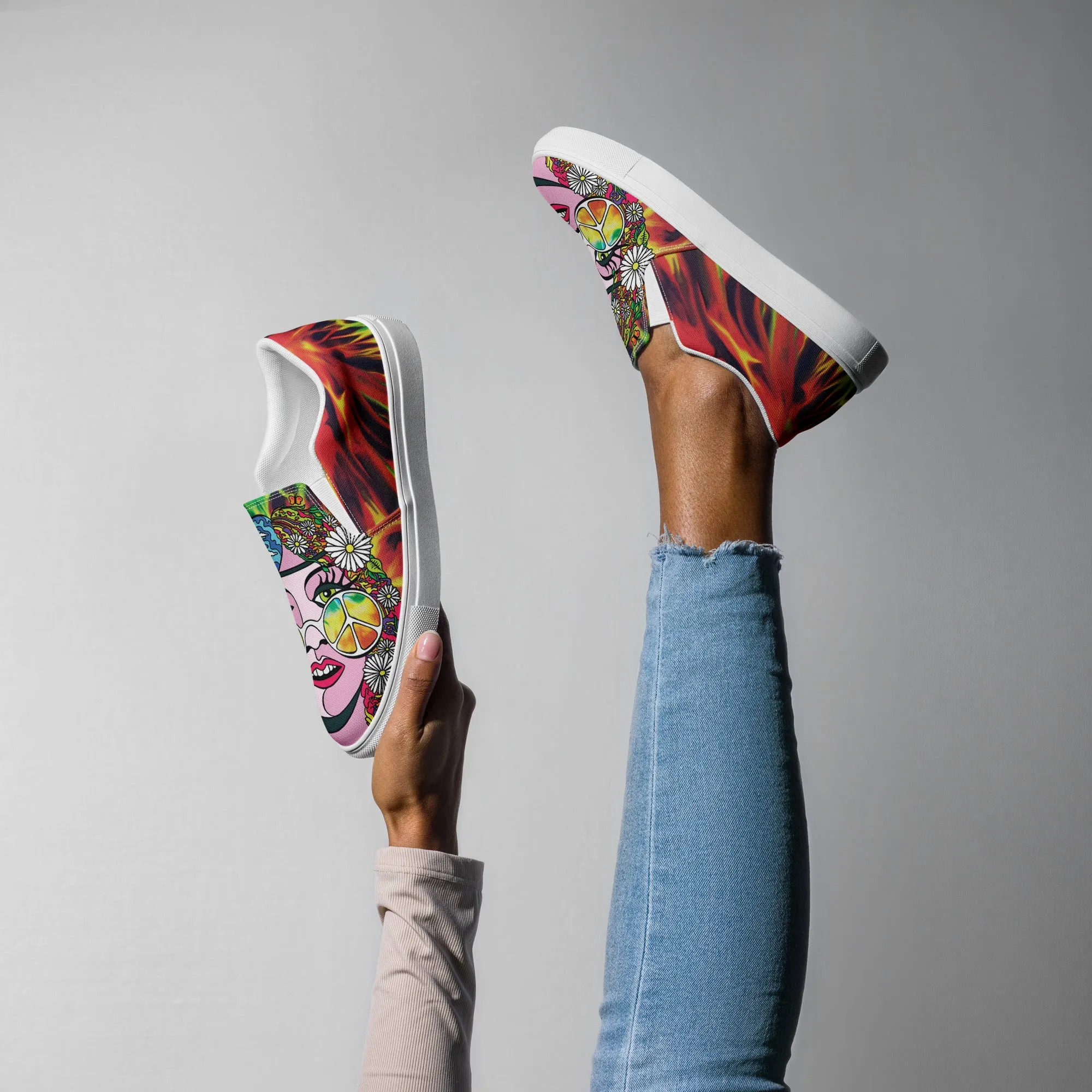 Women’s slip-on canvas shoes - Psychedelic Girl SG010