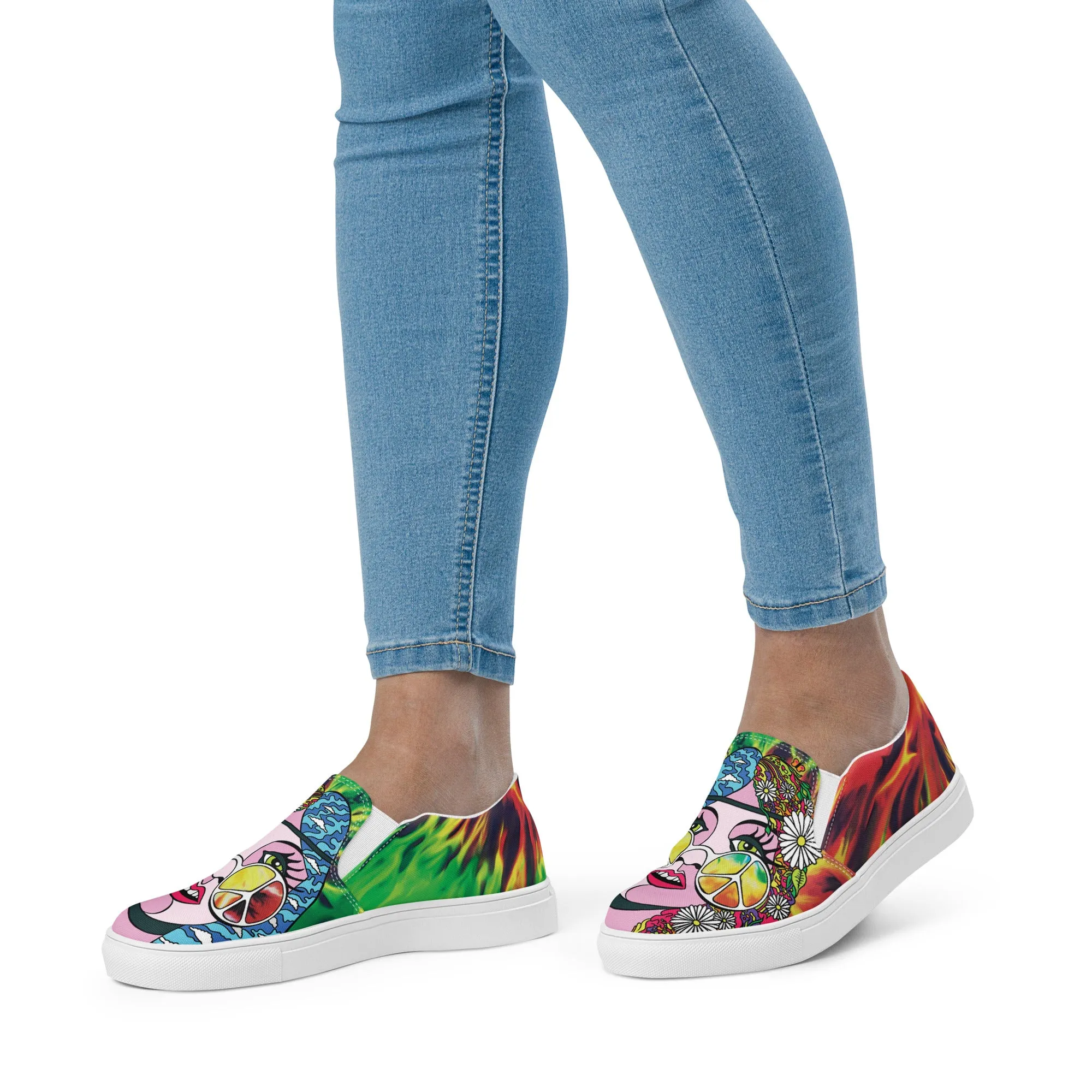 Women’s slip-on canvas shoes - Psychedelic Girl SG010