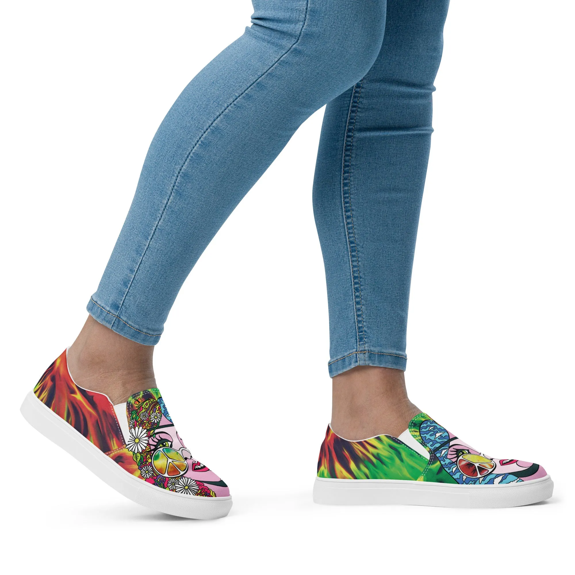 Women’s slip-on canvas shoes - Psychedelic Girl SG010