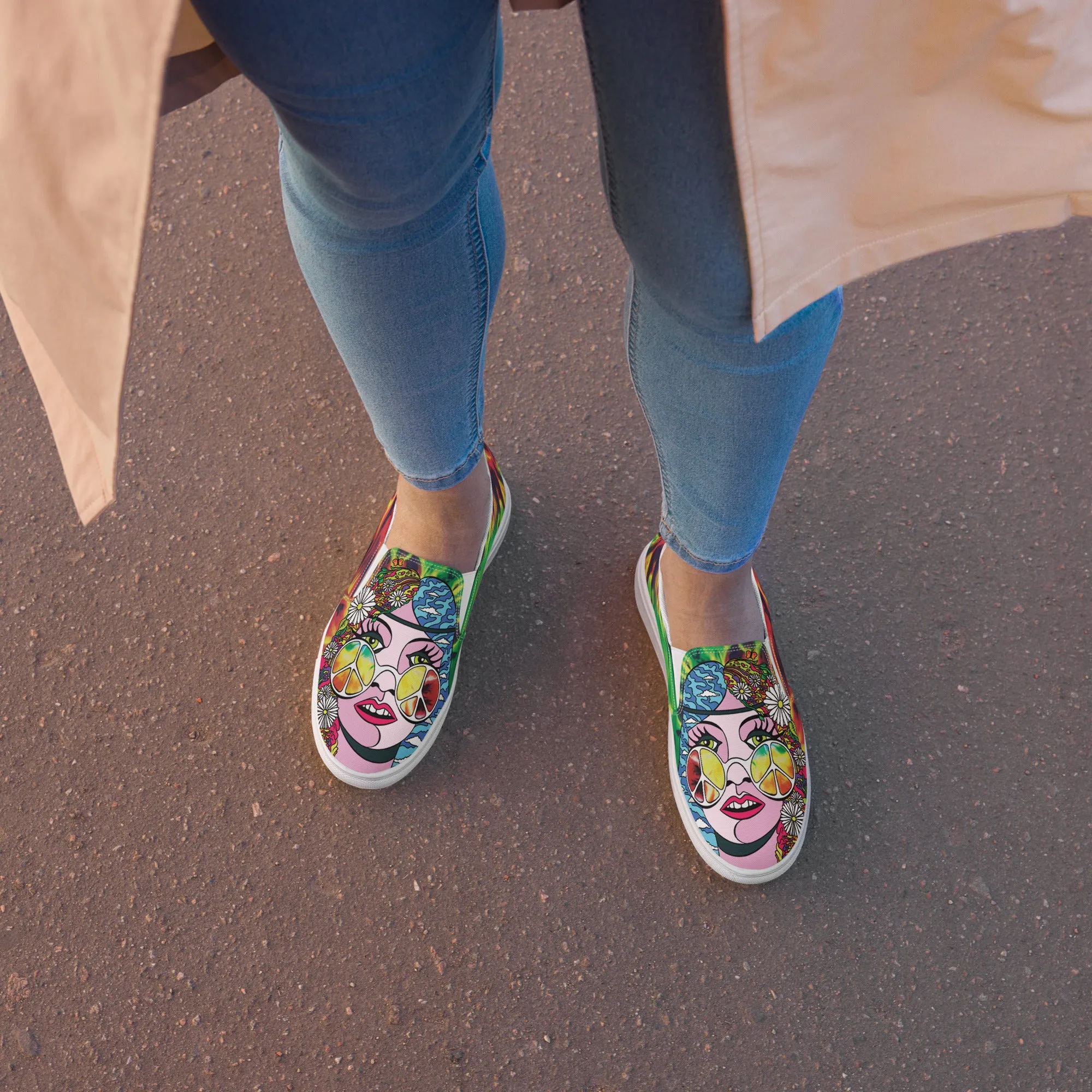 Women’s slip-on canvas shoes - Psychedelic Girl SG010