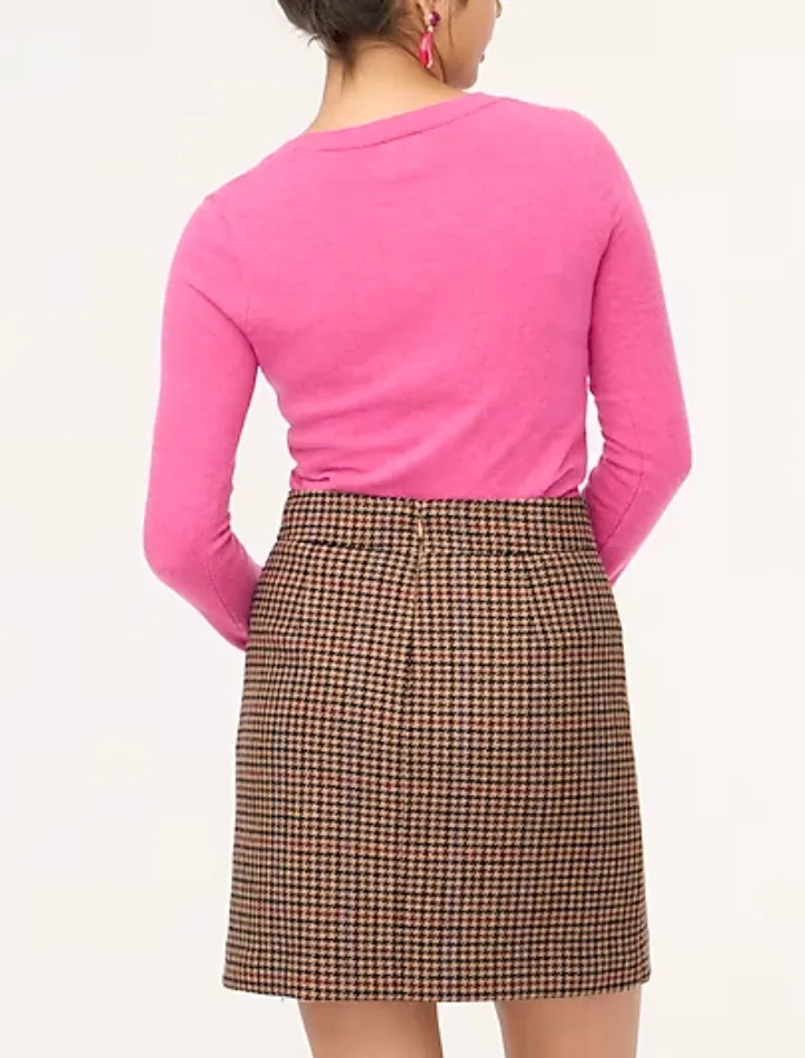 Wool-blend Mini Skirt in Houndstooth