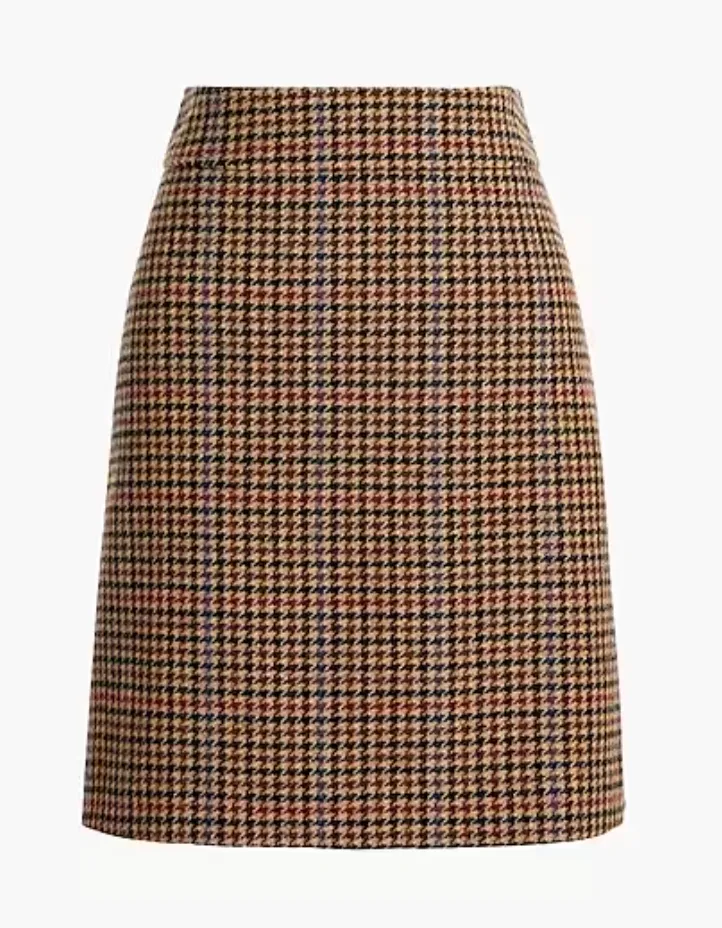 Wool-blend Mini Skirt in Houndstooth