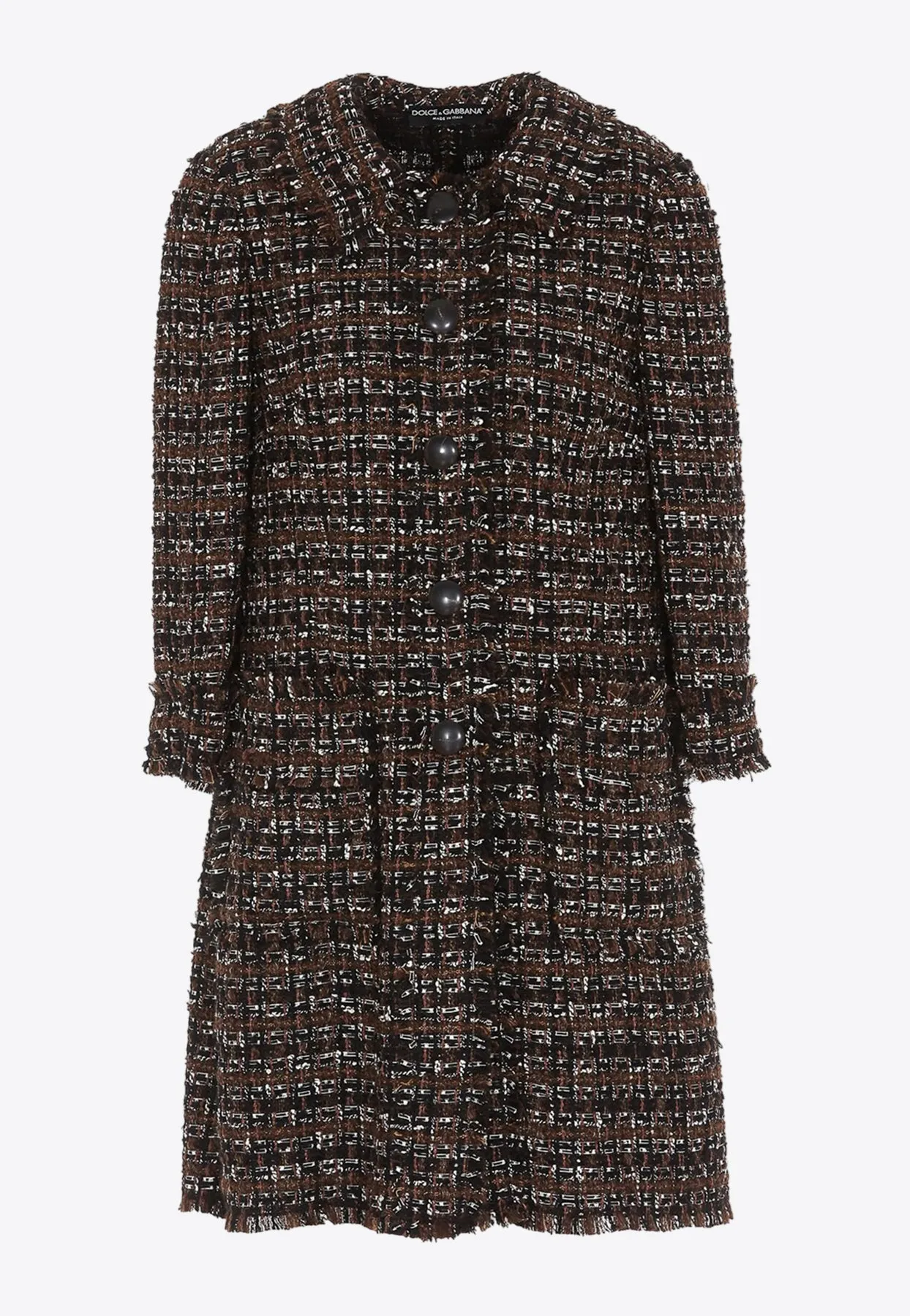 Wool-Blend Tweed Coat