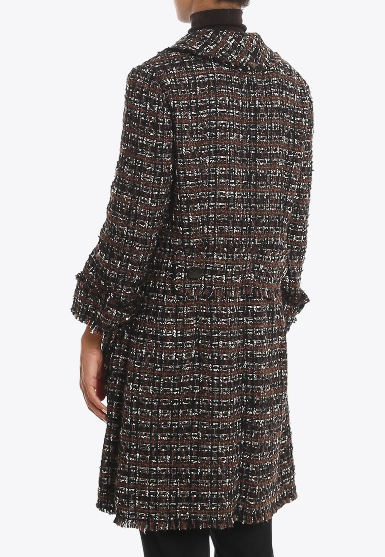 Wool-Blend Tweed Coat