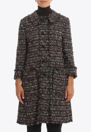 Wool-Blend Tweed Coat