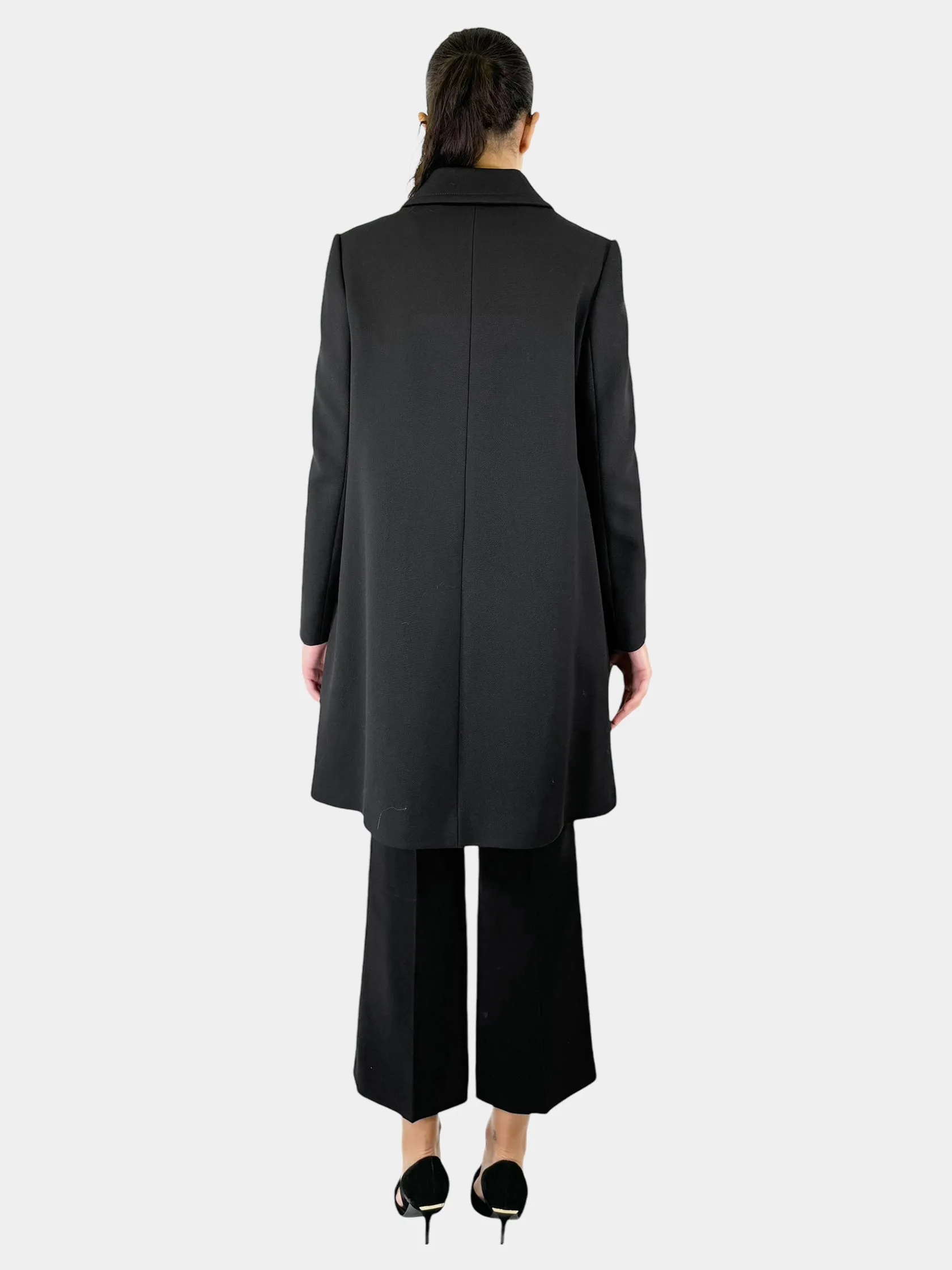 Wool Single-Breasted Coat - Size 44
