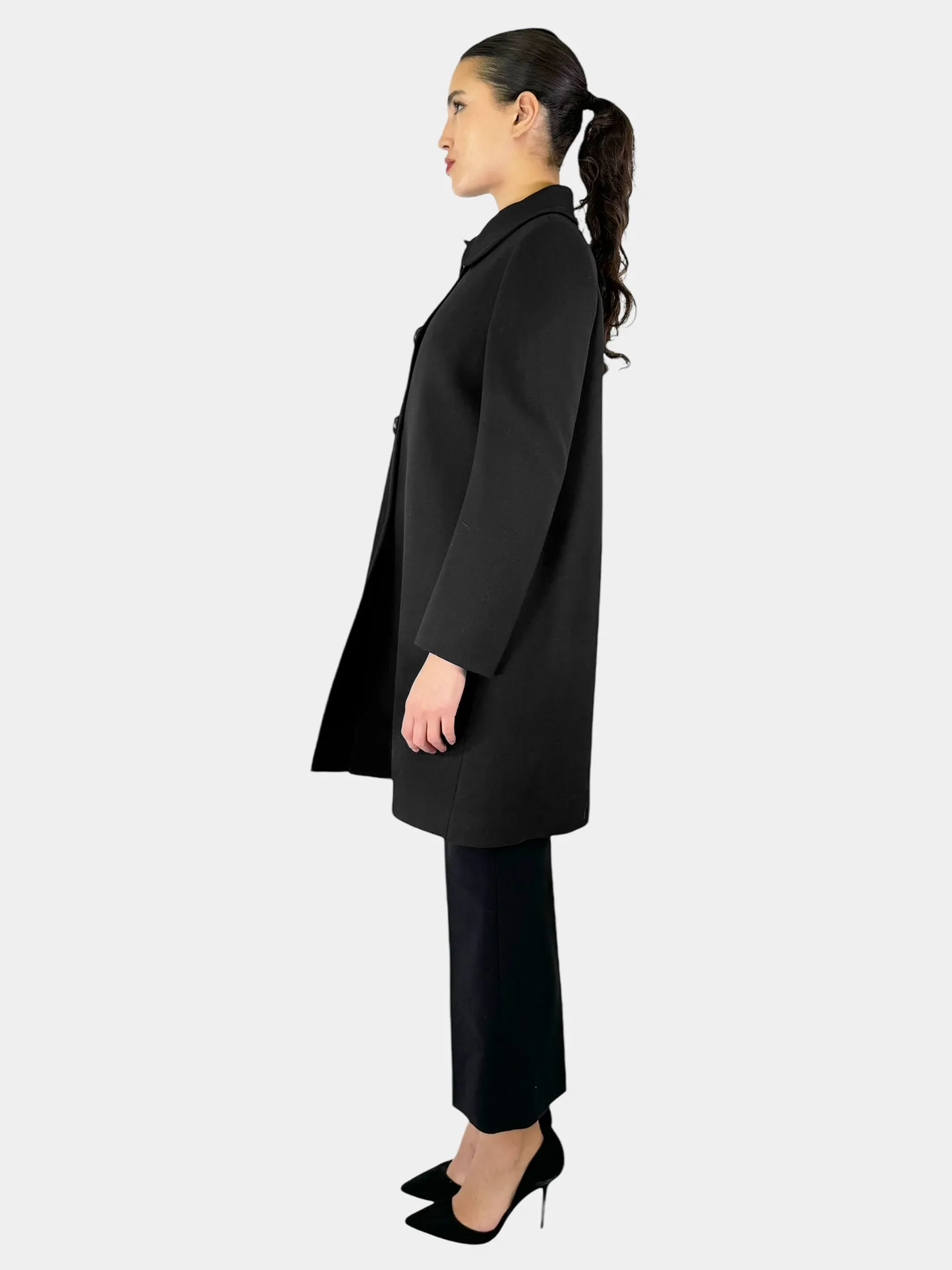 Wool Single-Breasted Coat - Size 44
