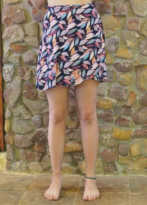 Wrap-Around Mini Skirt - Autumn Leaves