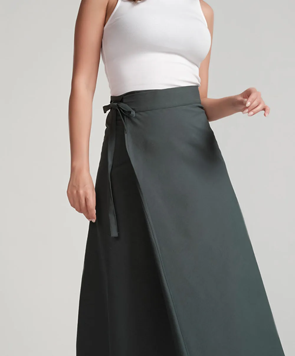 Wrap Cotton Skirt - Green