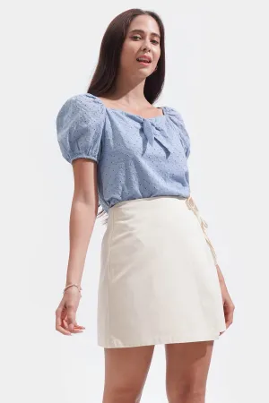 Wrap Front Mini Skirt