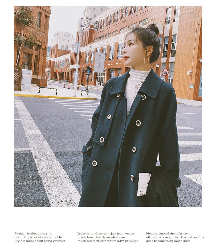 ZABRI Newest design top quality winter plus size Long cashmere wool coat women