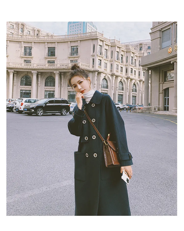 ZABRI Newest design top quality winter plus size Long cashmere wool coat women