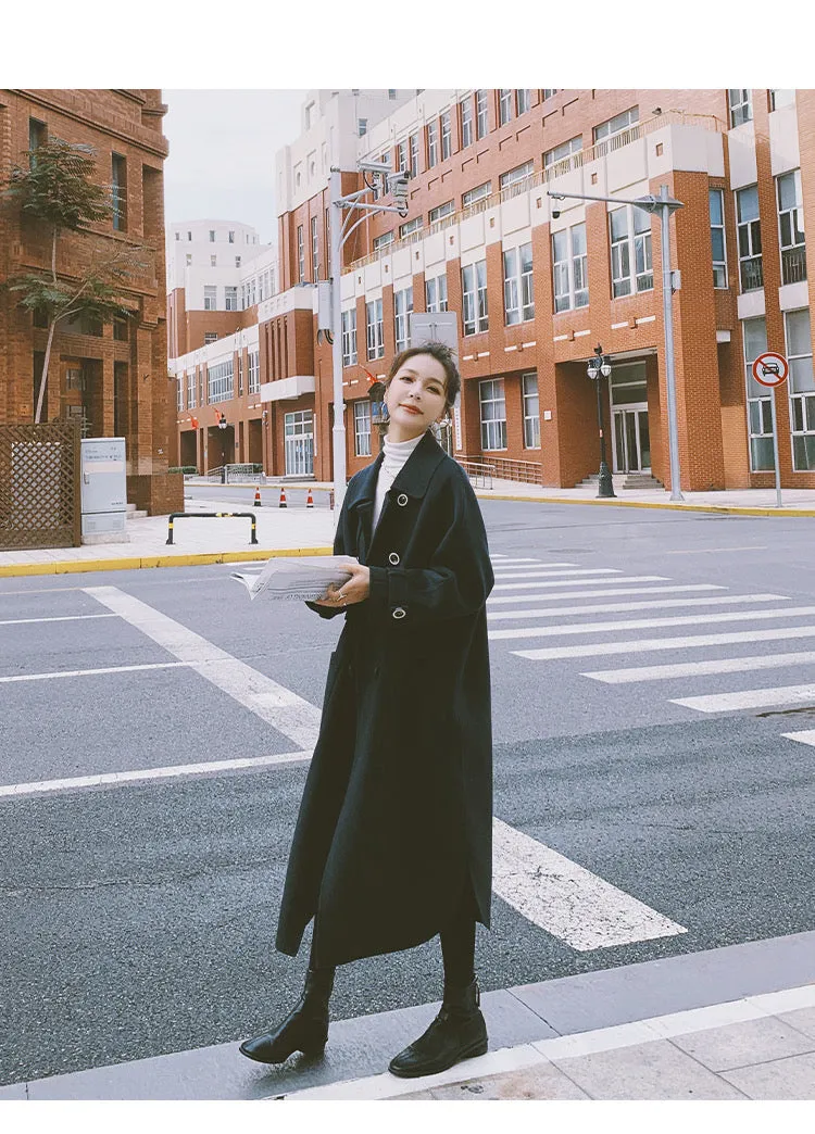 ZABRI Newest design top quality winter plus size Long cashmere wool coat women