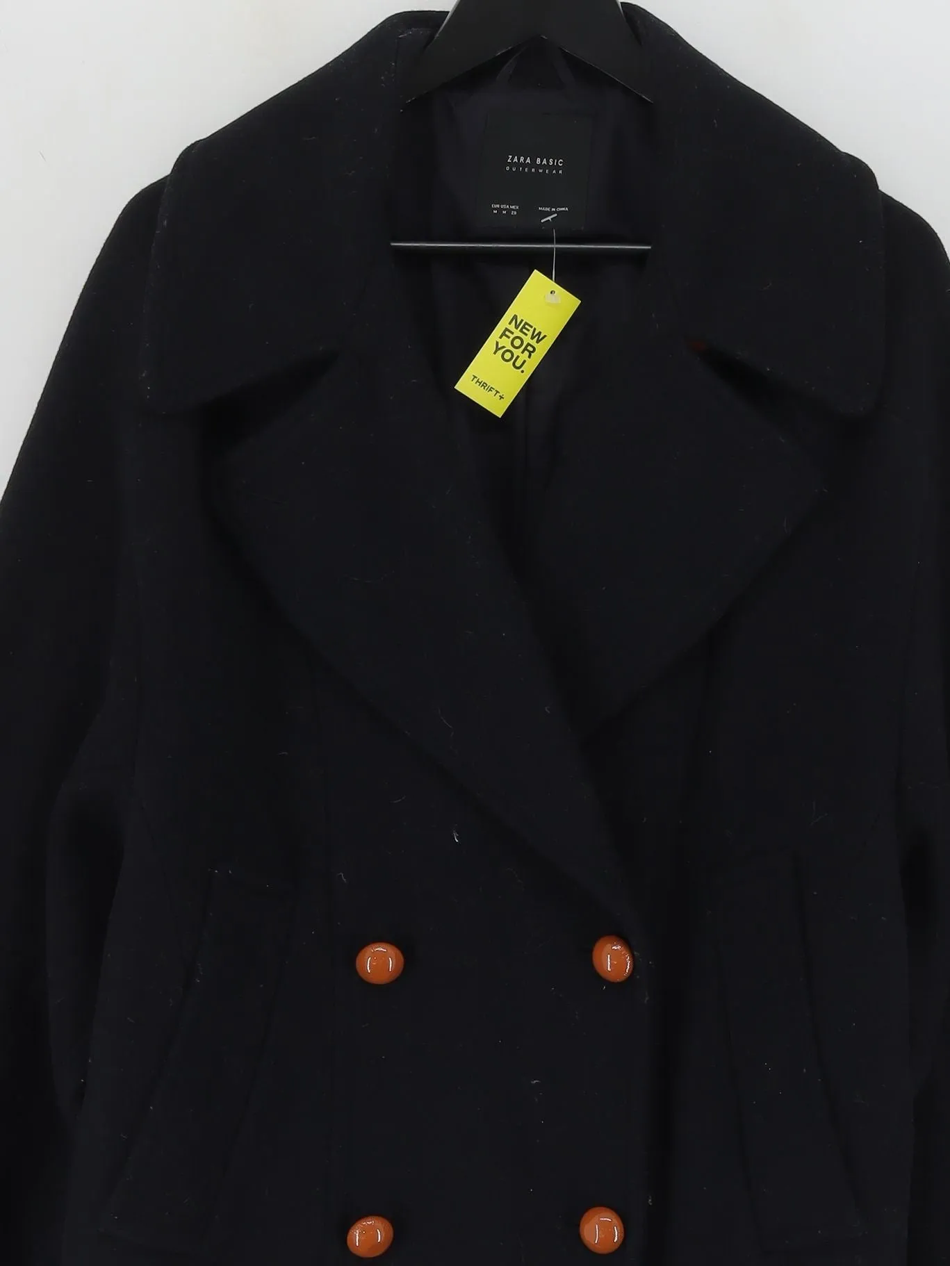 Zara Women's Jacket M Black Polyester with Other, Wool
