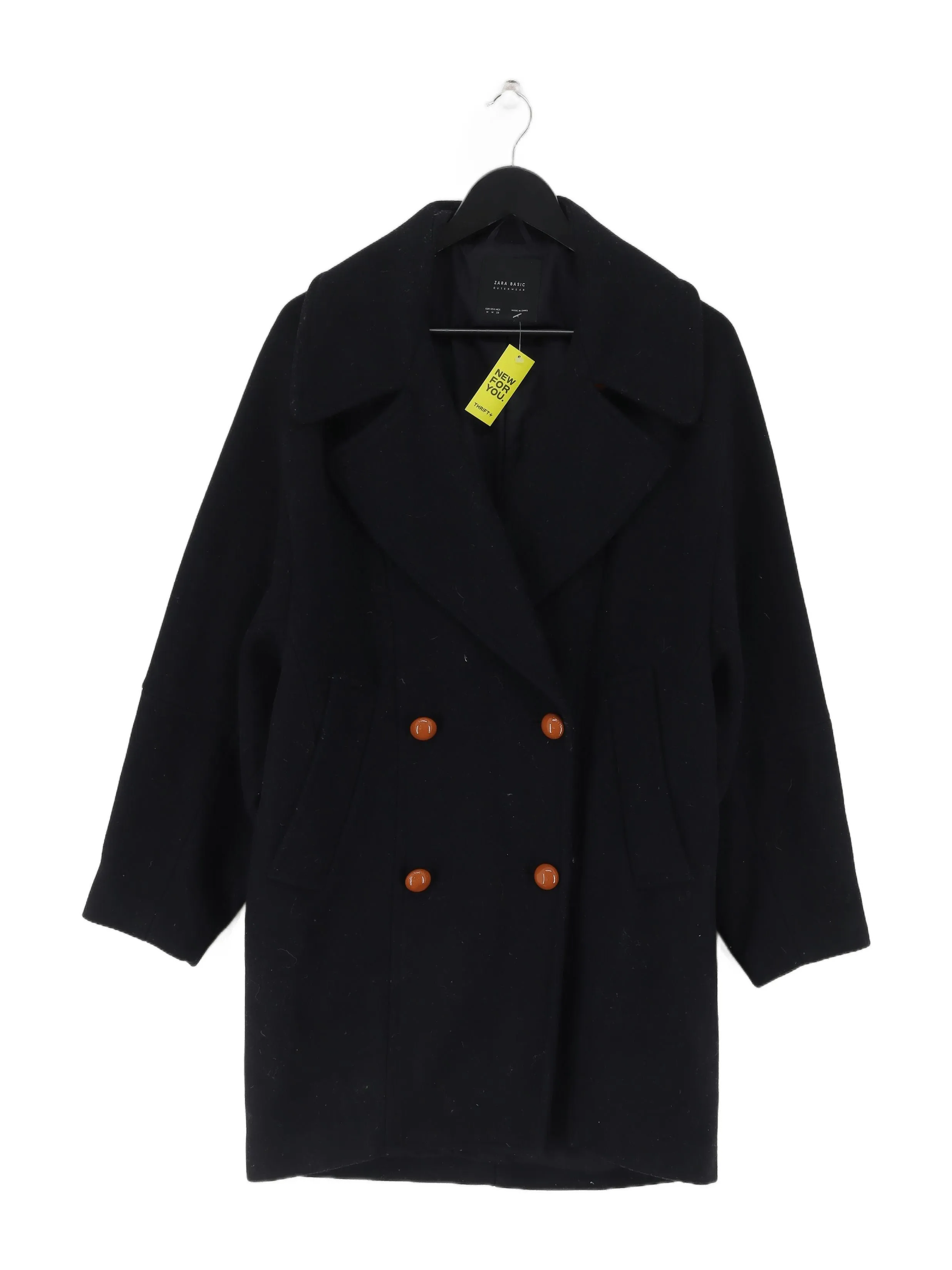 Zara Women's Jacket M Black Polyester with Other, Wool