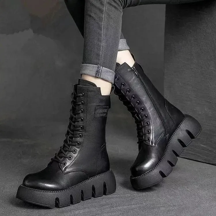 Zippered high top fleece women's boots