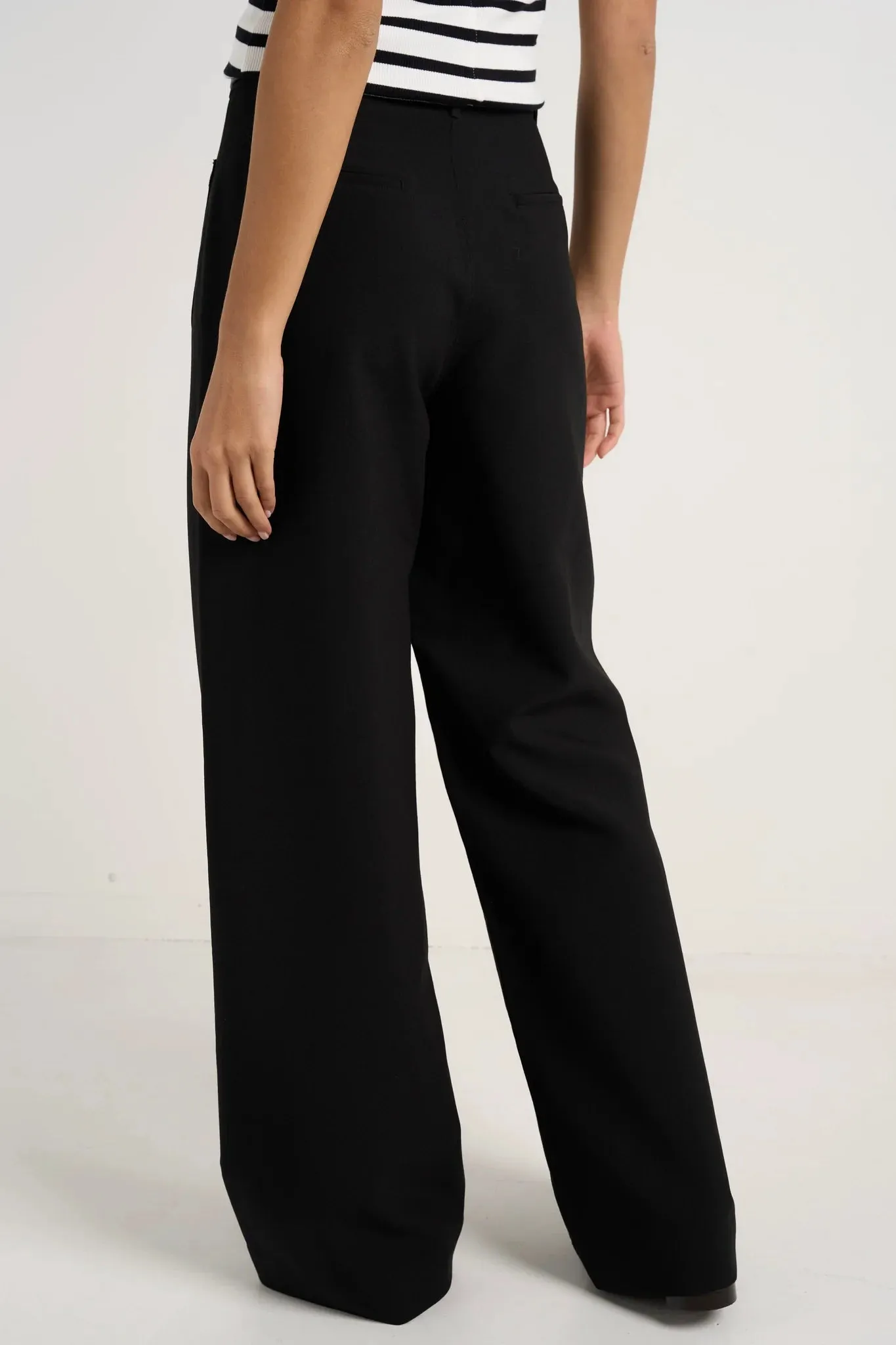 Zoey Tailored High Rise Wide Leg Pocket Pants - Black